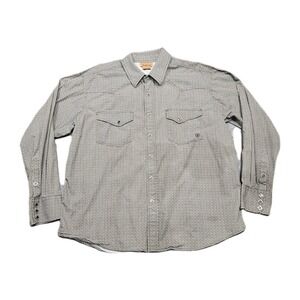 Ariat Shirt Men XL Button Down Long Sleeve Geometric Pattern 100% Cotton